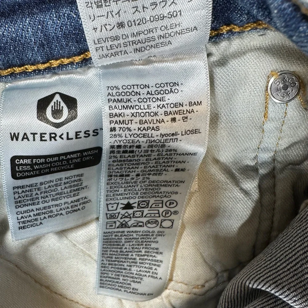Levi's 511 Slim Fit Jeans Men's Size 28x30 Blue Med Wash WaterLess Denim Pants